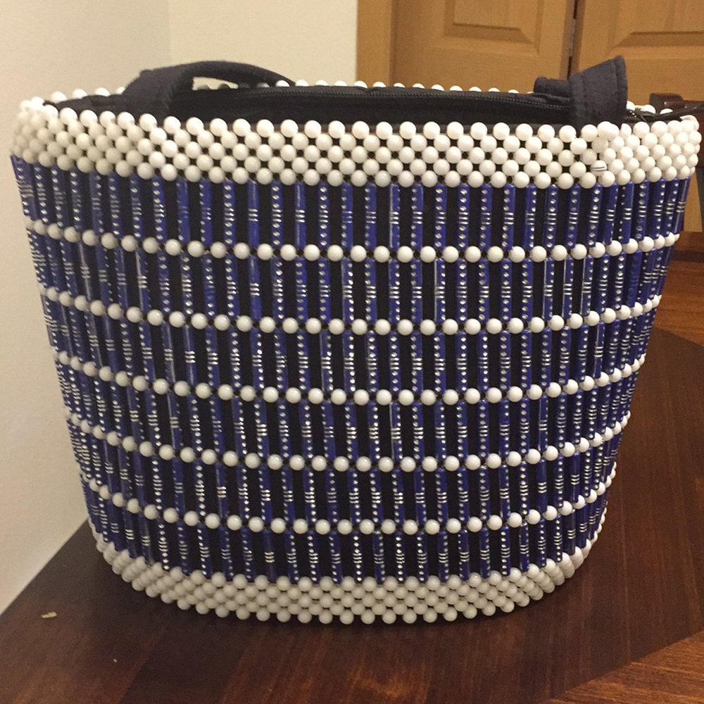 Hand made in beads bag